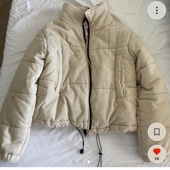 Princess Polly beige bomber puffer drawstring jacket sz 4 - Picture 7 of 8